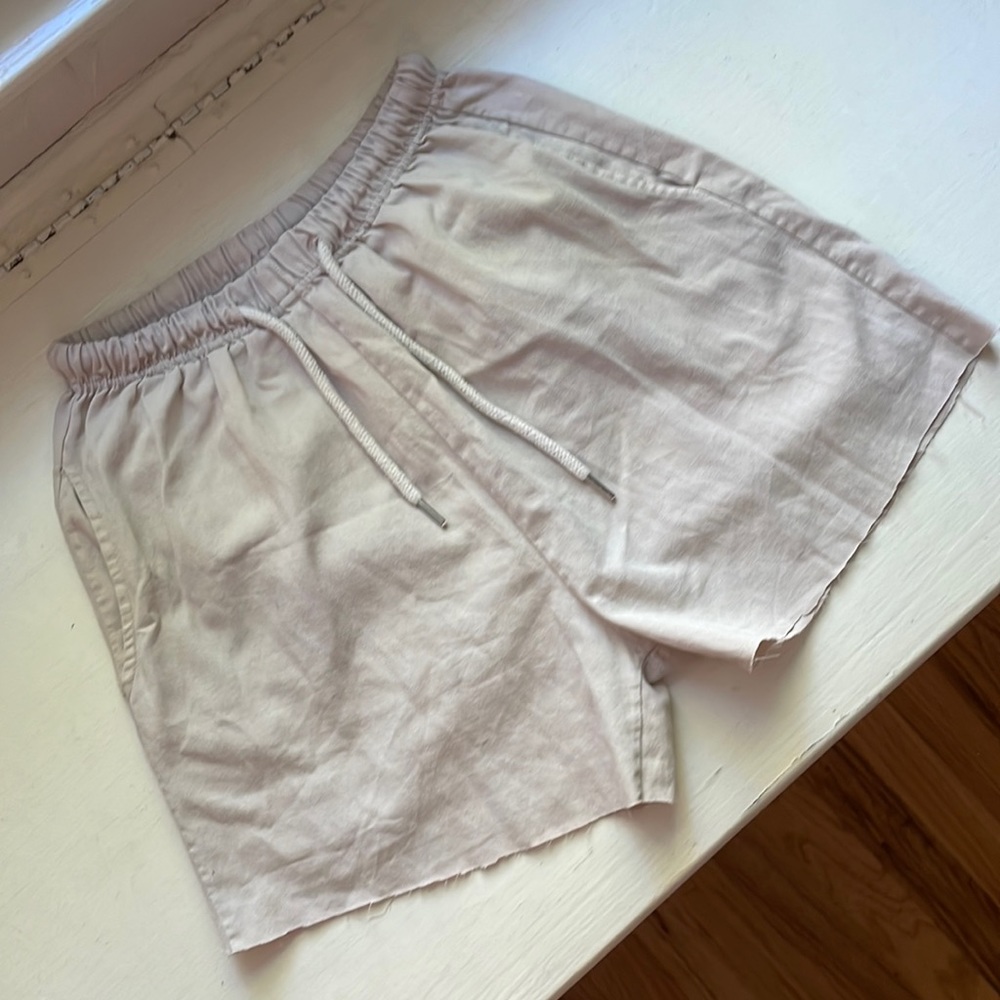 Nude High Rise Drawstring Shorts